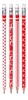 Obrázek Trojhranná tužka Kores - červeno-bílá / HB