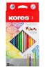 Obrázek Pastelky Kores Kolores Style trojhranné - 15 barev