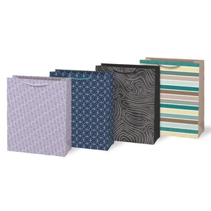 Obrázek Taška dárková papírová - mix geometrické vzory / 26 x 32 x 13,8 cm