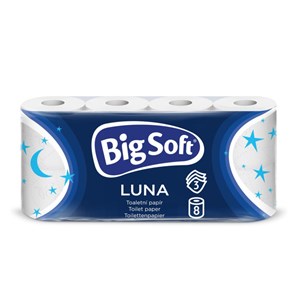 Obrázek Papír toaletní Big Soft Luna 3-vrstvý / 8 ks