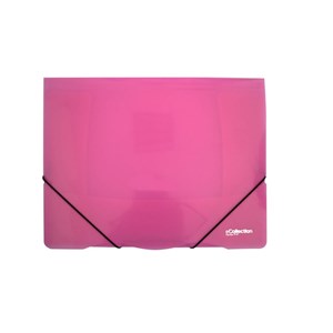 Obrázek Spisové desky s gumou eColection A4 / 3 klopy / růžová