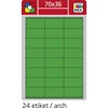 Obrázek Print etikety A4 pro laserový a inkoustový tisk - 70 x 36 mm (24 etiket/ arch) zelená