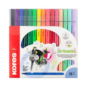 Obrázek Popisovač Kores K-Beats - sada 15 barev / hrot M