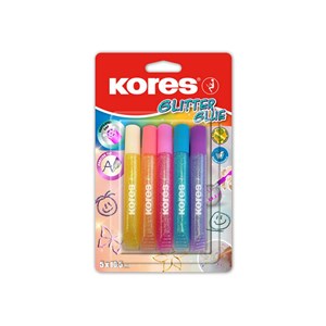 Obrázek Lepidlo Kores Glitter Glue - 5 x 10,5 ml / pastelové barvy