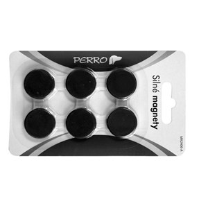 Obrázek Magnety Perro silné - průměr 24 mm / černé / 6 ks