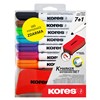 Obrázek Popisovač Kores K-Marker Wihteboard - sada 6 ks + mazací houba / kulatý hrot