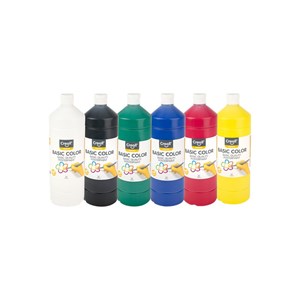 Obrázek Temperové barvy v lahvi - základní barvy / 6 x 500 ml