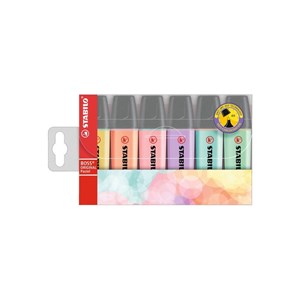 Obrázek Zvýrazňovač STABILO® BOSS ORIGINAL PASTEL / sada 6 ks