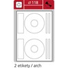 Obrázek Print etikety A4 pro laserový a inkoustový tisk - průměr 118 mm (2 etikety / arch) na CD