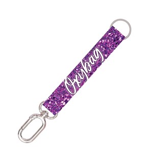 Obrázek Klíčenka krátká s karabinkou - Purple glitter