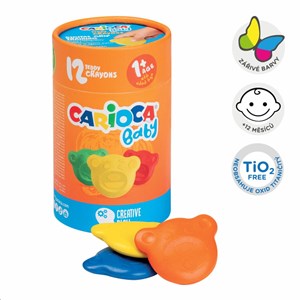 Obrázek Voskové pastelky Baby Teddy - 12 ks / mix barev