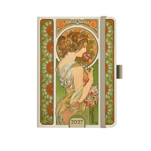 Obrázek Diář Alfons Mucha - A5 / denní / zelená