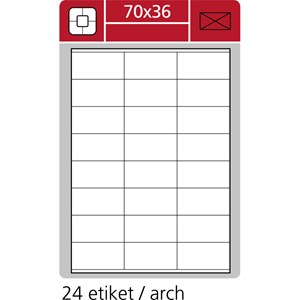 Obrázek Print etikety A4 PLUS pro laserový a inkoustový tisk - 70 x 36 mm (24 etiket / arch)